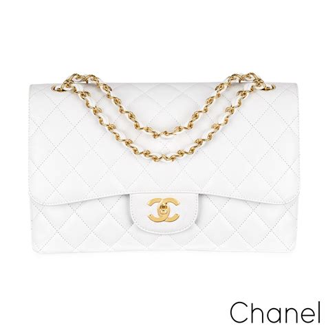 chanel double flap white